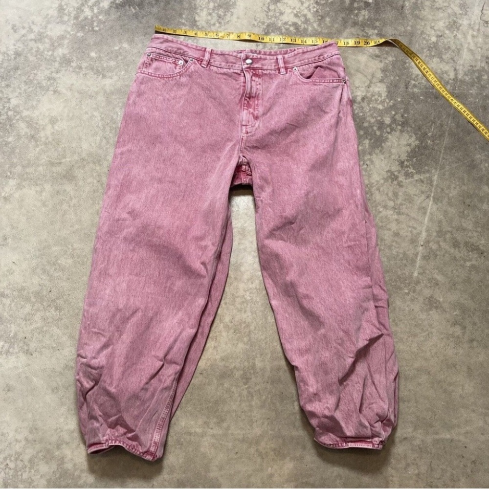 Tibi Jeans Womens Size 31 Spring Acid Wash Denim Brancusi Crop Rose Pink